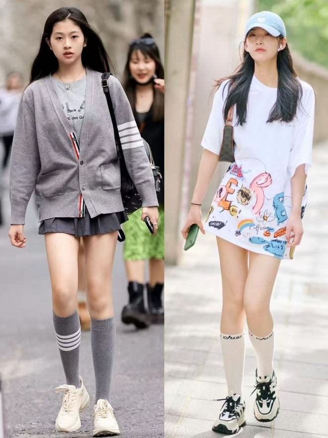 在穿“运动鞋+裙子”优雅又高级五一去了上海才发现：满大街都(图2)